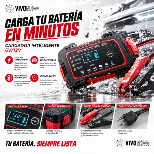 CARGADOR REPARADOR DE BATERIAS PARA AUTO